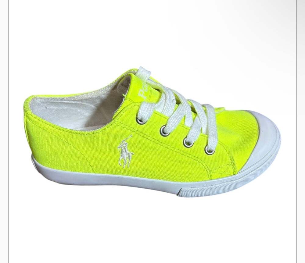 Polo Ralph Lauren Seaport Neon Yellow Canvas Lace-Up Sneakers
